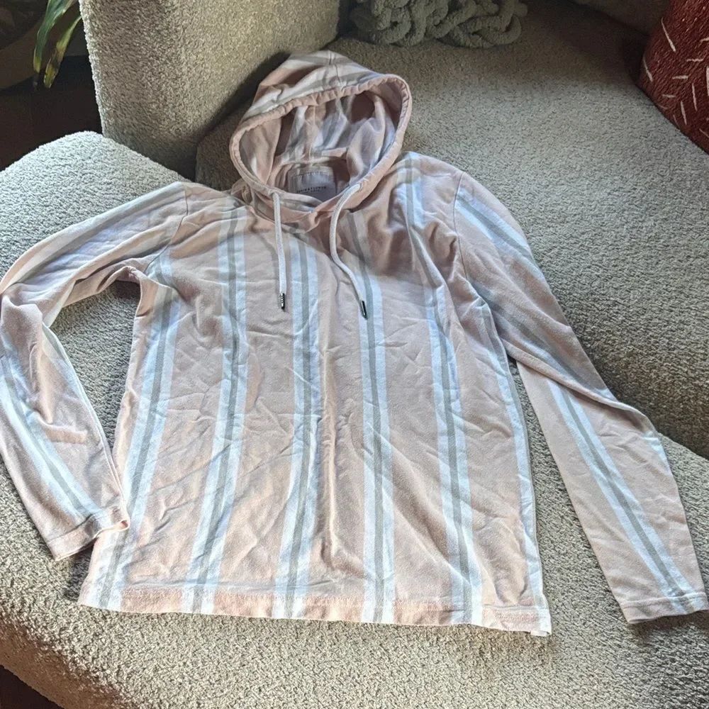 Striped Hooded Nautical Beachy Long Sleeve Shirt